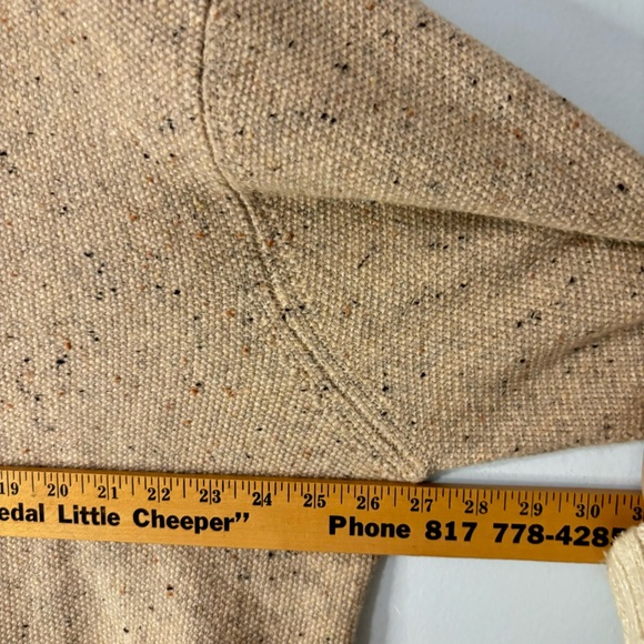 Jos. A. Bank Lambswool Fisherman Sweater Mens XL Oat Quarter-Zip Knit Pullover - Picture 6 of 7